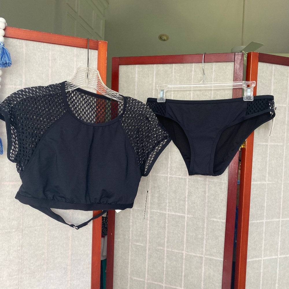 Jantzen two piece black swim suit NEW